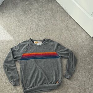 Aviator Nation Gray Sweatshirt with Red and Blue Stripes